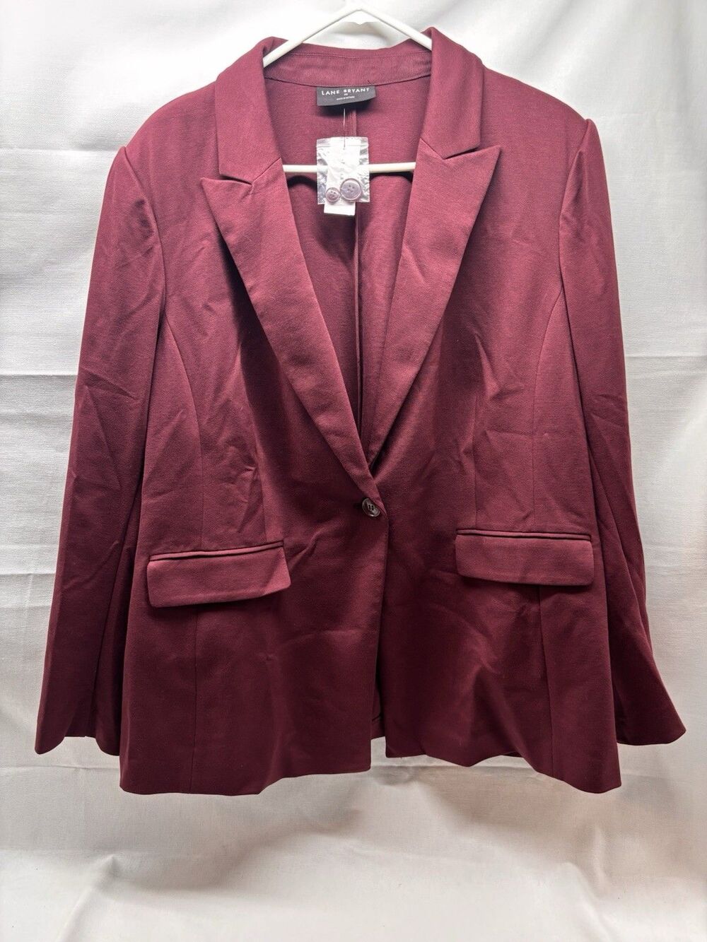 NWT Lane Bryant Women’s Size 20 Berry Wine One Button Career Blazer Jacket Plus